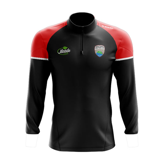 Newtown United FC Midlayer (1/4 Zip) Stellar (Black/Red/White) - Adults