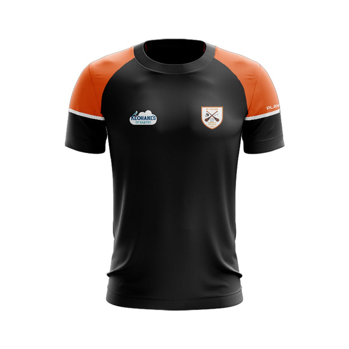 St Colums Camogie & Ladies Football T-Shirt Stellar (Black/Orange) - Kids