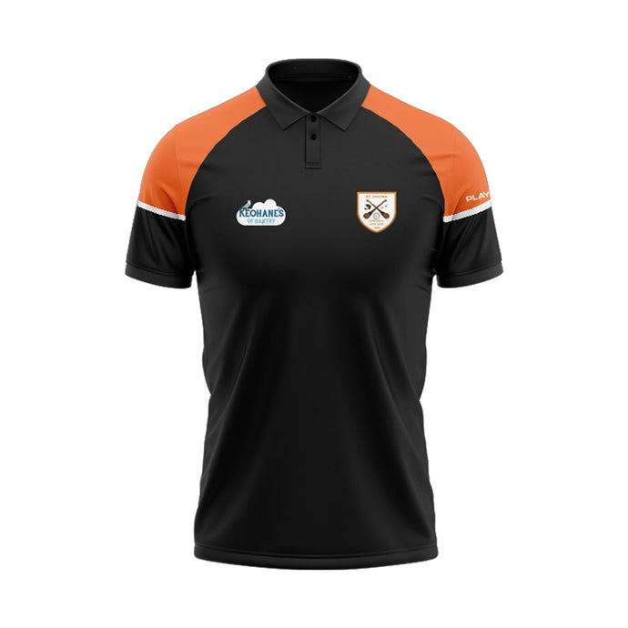 St Colums Camogie & Ladies Football Polo Stellar (Black/Orange) - Adults