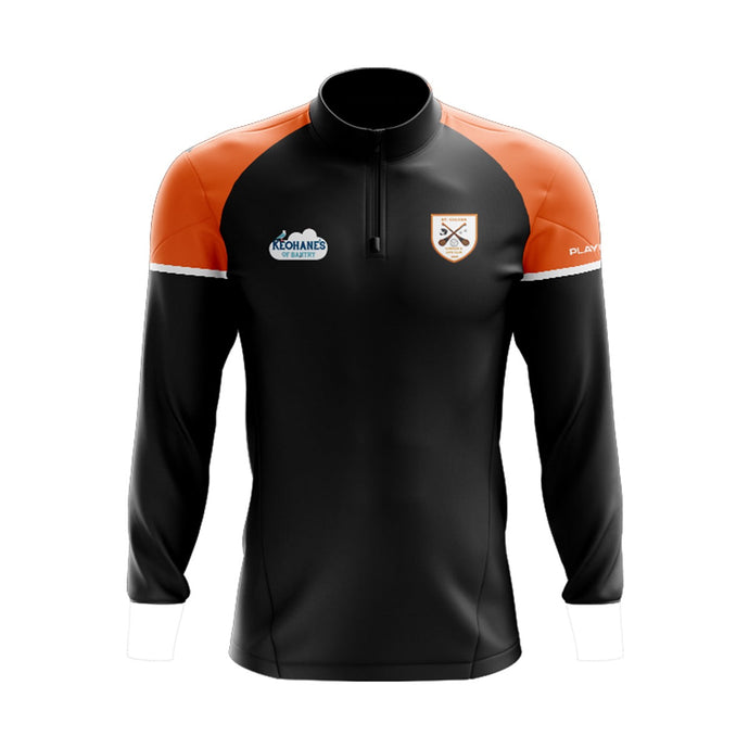 St Colums Camogie & Ladies Football Midlayer (1/4 Zip) Stellar (Black/Orange) - Kids