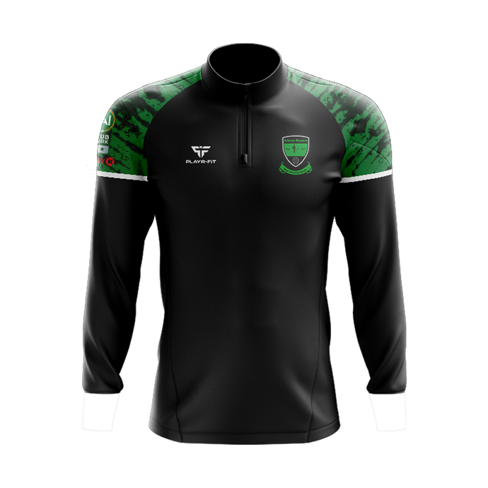 Albion Rovers FC Midlayer (1/4 Zip) Stellar (Black/Green) - Adults