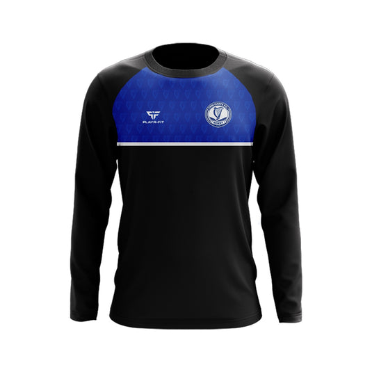 Finn Harps FC Crew Neck Panel (Black/Blue) - Kids