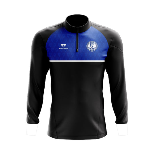 Finn Harps FC Midlayer (1/4 Zip) Panel (Black/Blue) - Adults