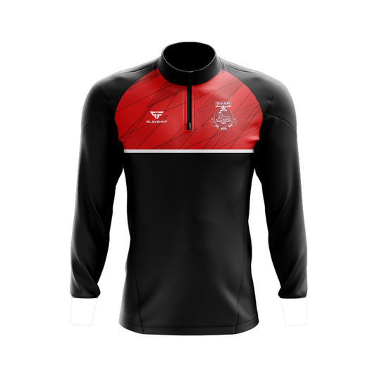 TEK United FC Midlayer (1/4 Zip) Dynamic Black/Red - Kids