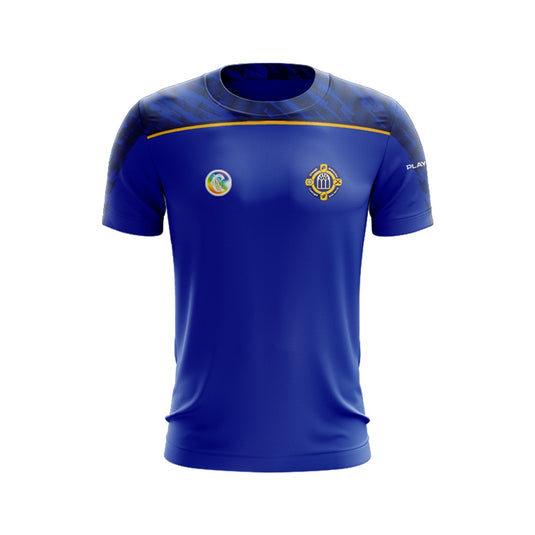 Clough Ballacolla Camogie T-Shirt Sublimated (Blue/Navy/Yellow) - Kids