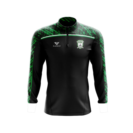 Killylough FC Midlayer (1/4 Zip) Sublimated (Black, Green) - Adults