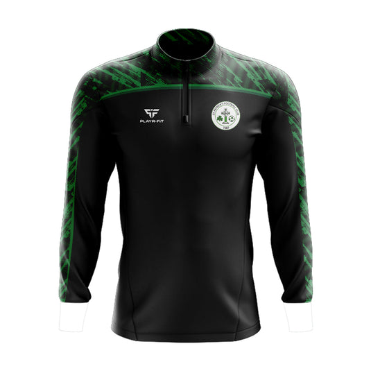 St Patricks FC Belfast Midlayer (1/4 Zip) Spirit Black/Green - Adults