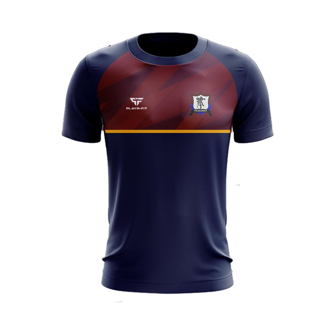 Redeemer FC T-Shirt Evo (Navy/Maroon/Yellow) - Adults