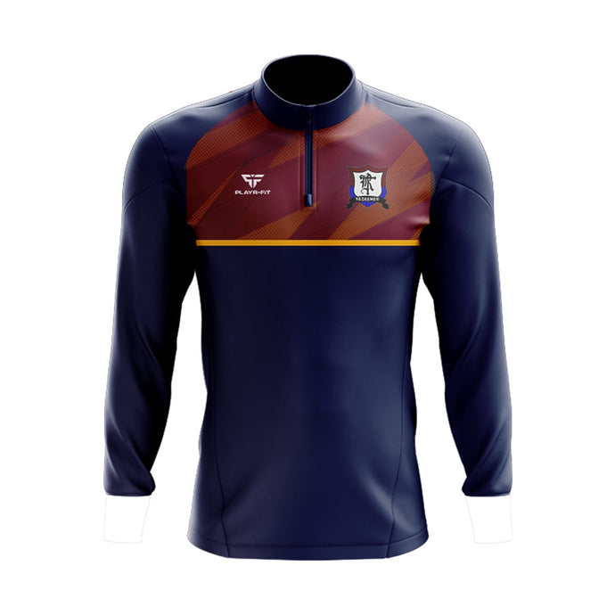 Redeemer FC Midlayer (1/4 Zip) Evo (Navy/Maroon/Yellow) - Adults