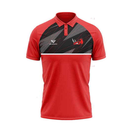 West Dublin Rhinos Polo  (Red/Black/White) - Adults