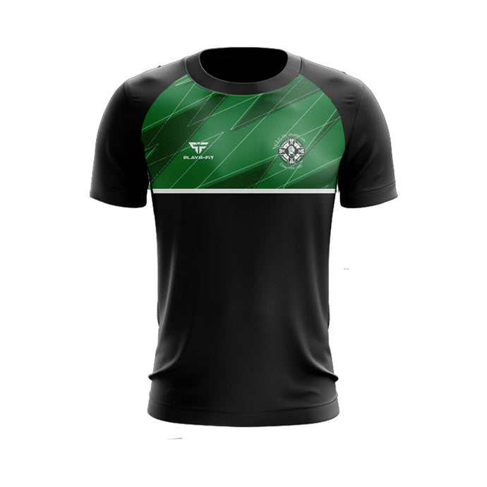 Wolfe Tone GAC Derrymacash T-Shirt Evo Black/Emerald Green Sublimated Panel - Kids