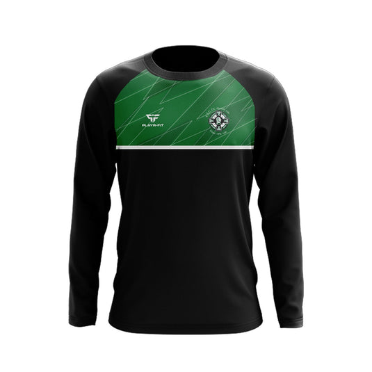 Wolfe Tone GAC Derrymacash Crew Neck Evo Black/Emerald Green Sublimated Panel - Adults
