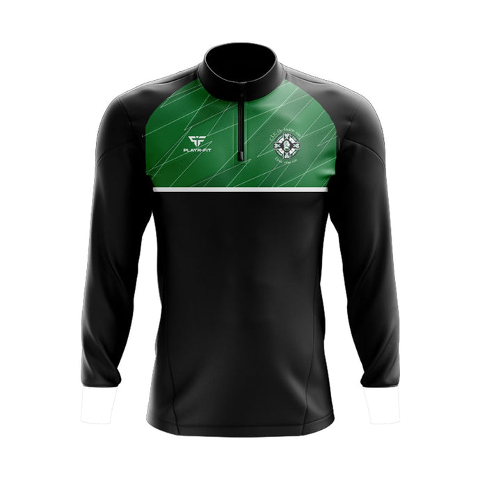 Wolfe Tone GAC Derrymacash Midlayer (1/4 Zip) Evo Black/Emerald Green Sublimated Panel - Adults