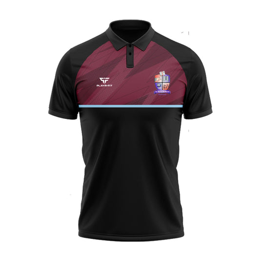 St Itas School Drogheda Staff Polo Dynamic Black/Maroon/Sky - Kids
