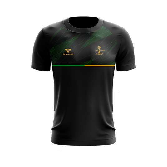 Clongeen GAC T-Shirt Panel (Black/Green/Yellow) Colour - Adults