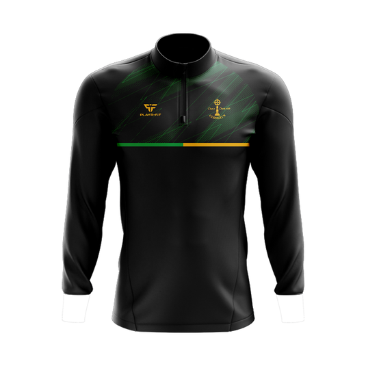 Clongeen GAC Midlayer (1/4 Zip) Panel (Black/Green/Yellow) Colour - Adults
