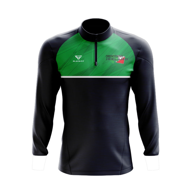 Load image into Gallery viewer, NI Orienteering Group Midlayer (1/4 Zip) Evo Navy/Green - Adults
