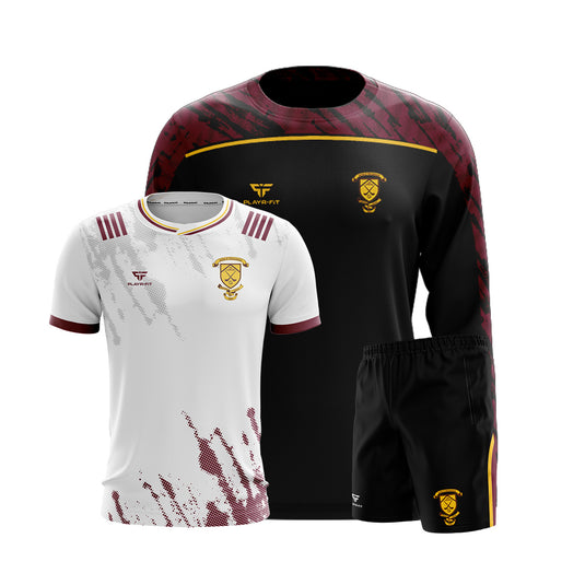 Sean Treacys Hurling Club Lurgan Training Pack (Crewneck, Jersey (E35 White), Activ8 Shorts) - Adults