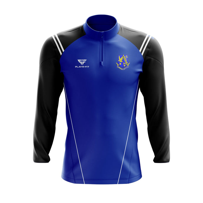 Armagh City FC Ladies Midlayer (1/4 Zip) Vigour (Blue/Black/White) - Adults