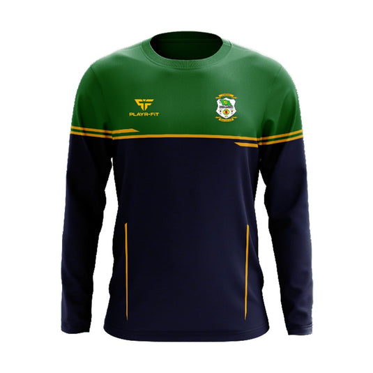 Carrickmacross Emmets Handball Crew Neck Courage (Navy/Green/YellowGold) - Adults