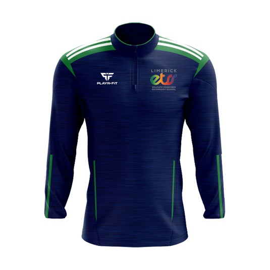 Limerick ETSS Students Midlayer (1/4 Zip) Adroit (Navy/Green/White) - Kids