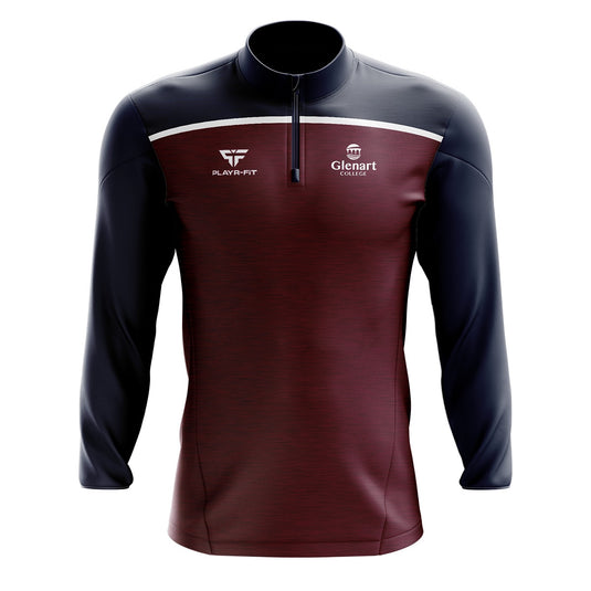 Glenart College Students Midlayer (1/4 Zip) Spirit (Maroon/Navy/White) - Adults