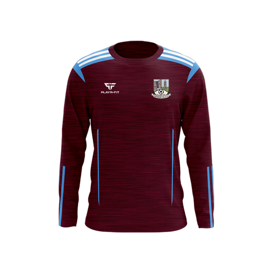 Dromore Villa FC Crew Neck Adroit (Maroon/Blue) - Kids