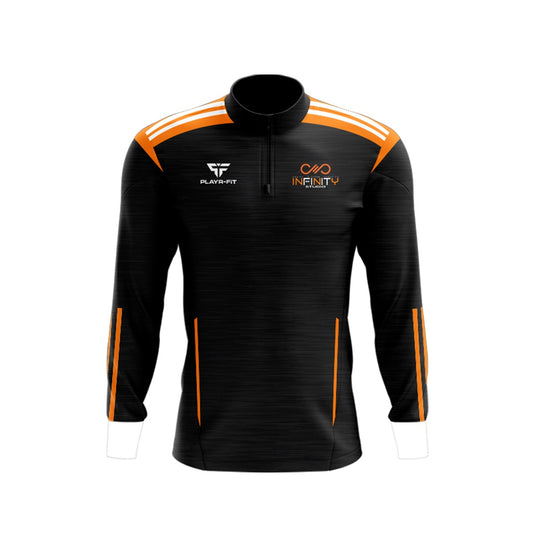 Infinity Studio Gym Midlayer (1/4 Zip) Adroit (Black, Orange, White) - Adults