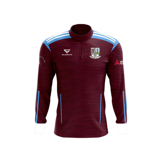 Dromore Villa FC Midlayer (1/4 Zip) Adroit (Maroon/Blue) - Kids