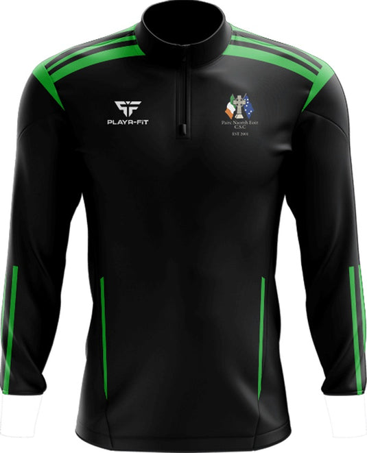 Pairc Naomh Eoin Celtic Supporters Club Waterford Midlayer (1/4 Zip) Adroit (Black/Green) - Adults
