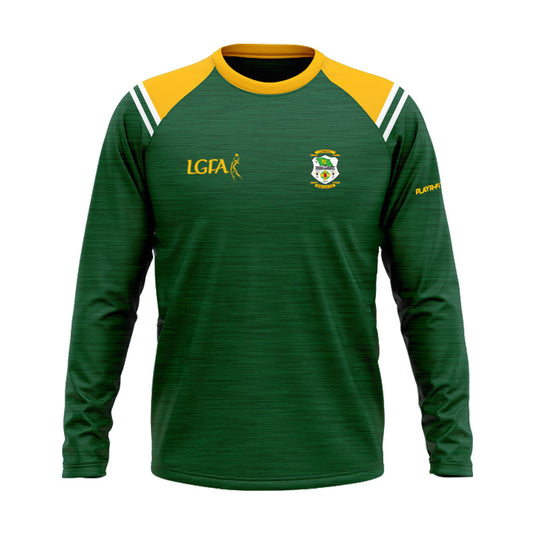 Carrickmacross Ladies LGFA Crew Neck Vigour (Green/YellowGold/White) - Adults