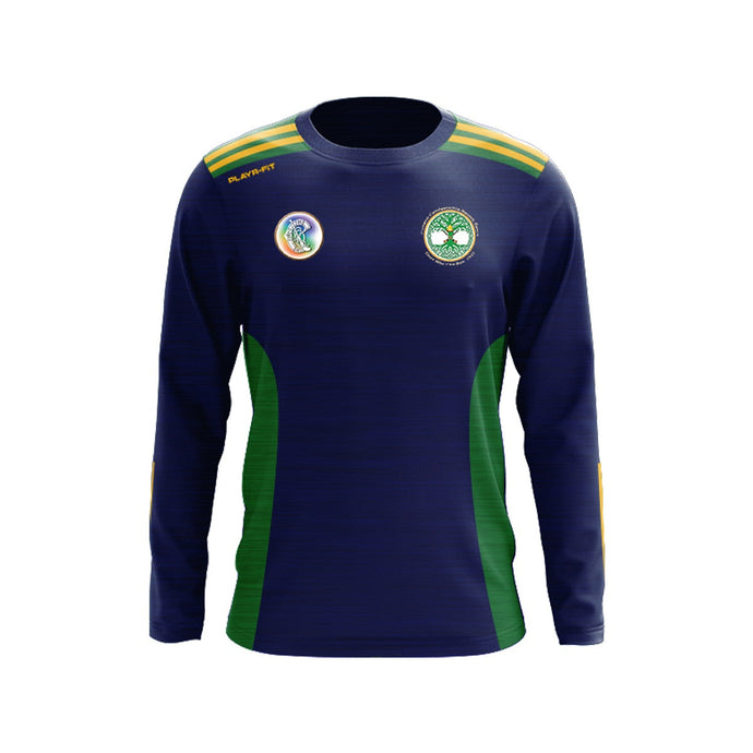 St Endas Camogie Crew Neck Endure (Navy/Green/YellowGold) - Kids