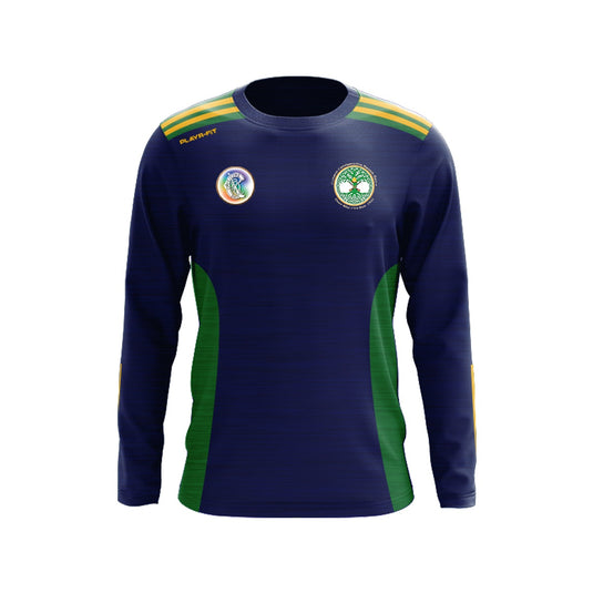 St Endas Camogie Crew Neck Endure (Navy/Green/YellowGold) - Kids