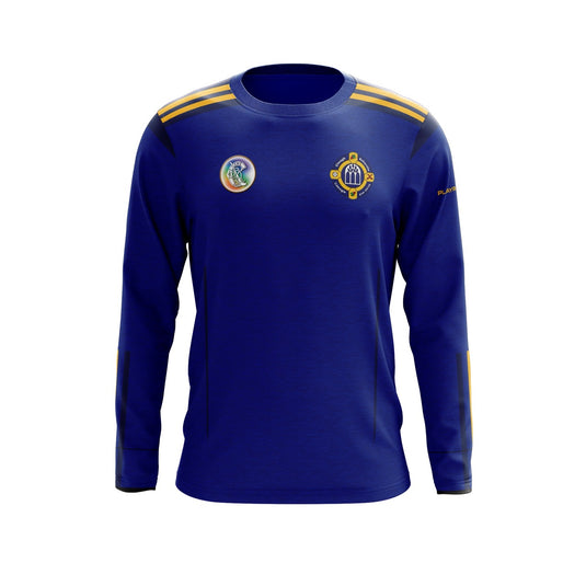 Clough Ballacolla Camogie Crew Neck Adroit (Blue/YellowGold) - Adults