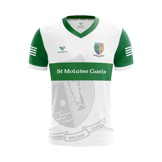 St Molaise Gaels Jersey D26 (White) - Adults