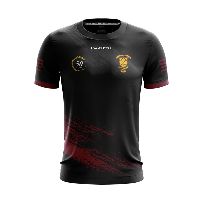 Load image into Gallery viewer, Sean Treacys Hurling Club Lurgan Jersey 50th Anniversary (E12 - Black/Maroon) - Adults
