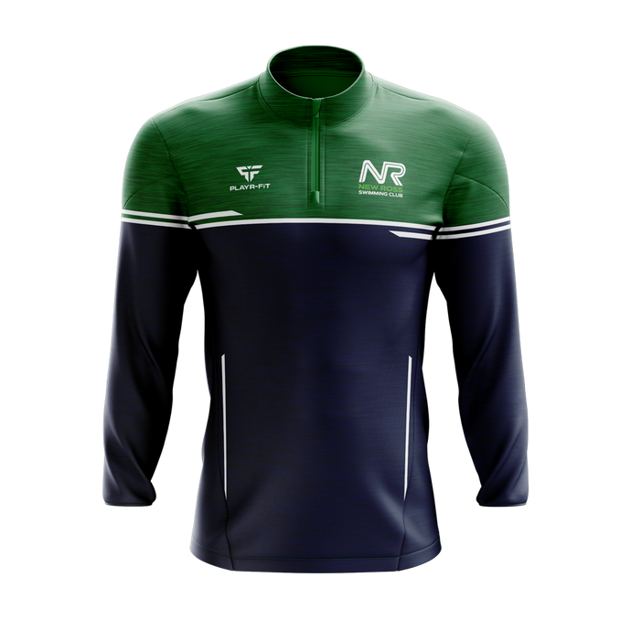 New Ross Swimming Club Midlayer (1/4 Zip) Courage (Navy/Green/White) - Adults