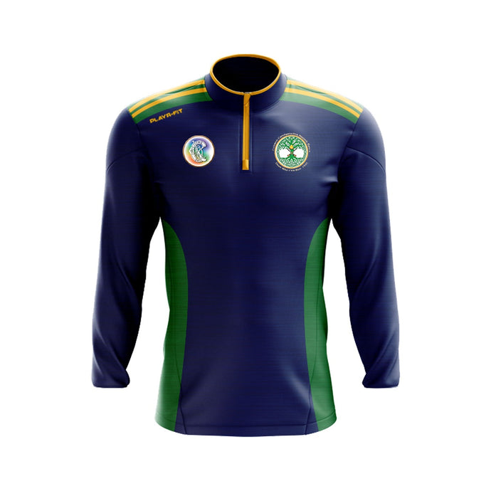 St Endas Camogie Midlayer (1/4 Zip) Endure (Navy/Green/YellowGold) - Adults