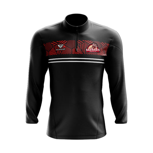 Skerries Badminton Club Midlayer (1/4 Zip) Optimum (Black/Red/White) - Kids