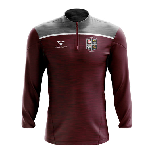 Scoil Samhthann Students Midlayer (1/4 Zip) Spirit (Maroon/Grey/White) - Adults