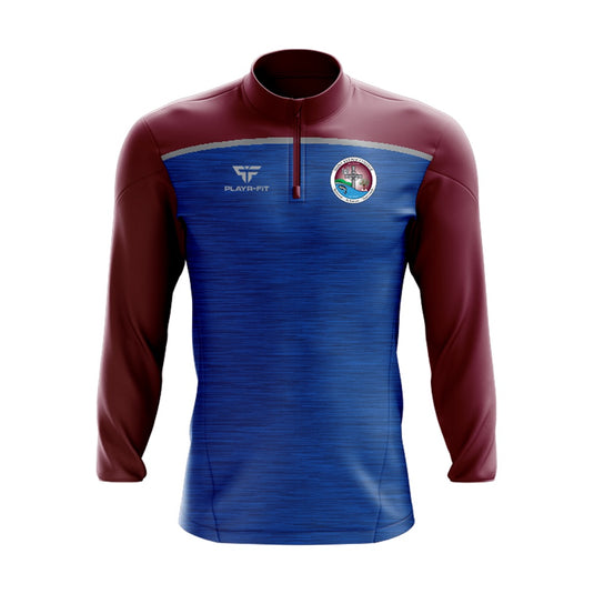 St Kevins College Lisnaskea Students Midlayer (1/4 Zip) Spirit (Maroon/Blue) - Kids