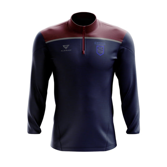 St Patricks PS Dungannon Staff Midlayer (1/4 Zip) Spirit (Navy/Maroon/Grey) - Kids