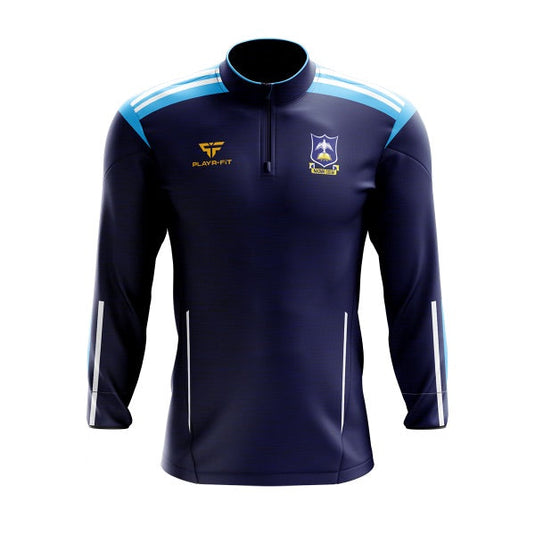 St Colms HS Dunmurry Students Midlayer (1/4 Zip) Adroit Navy/Sky Blue - Adults