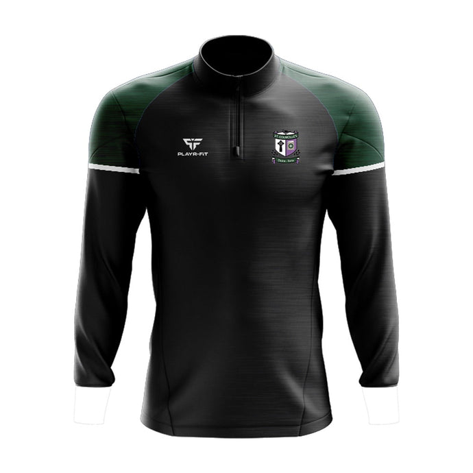 St Colmcilles HS Crossgar Students Midlayer (1/4 Zip) Stellar (Black/Bottle/White) - Adults