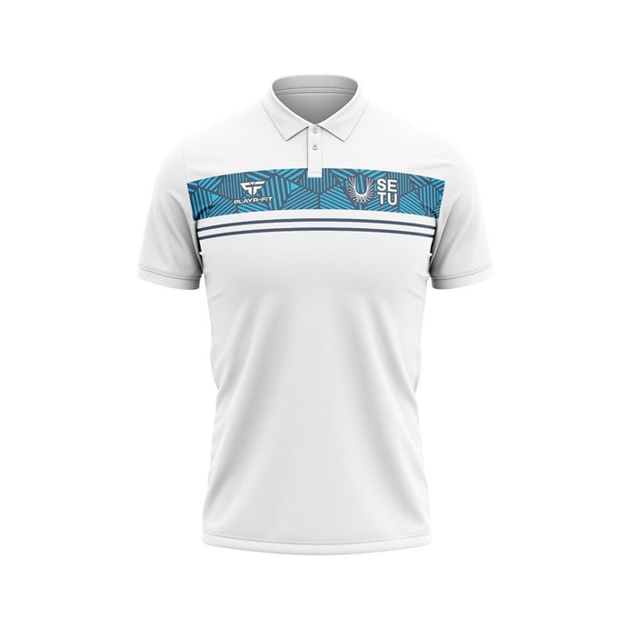 SETU Students Polo Optimum (White/Sky) - Adults