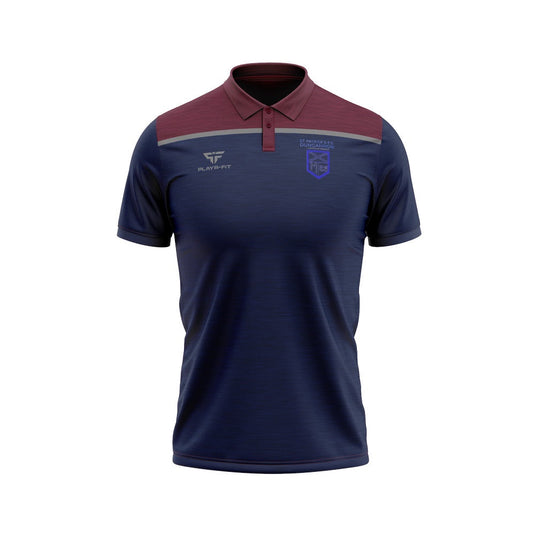 St Patricks PS Dungannon Staff Polo Spirit (Navy/Maroon/Grey) - Adults