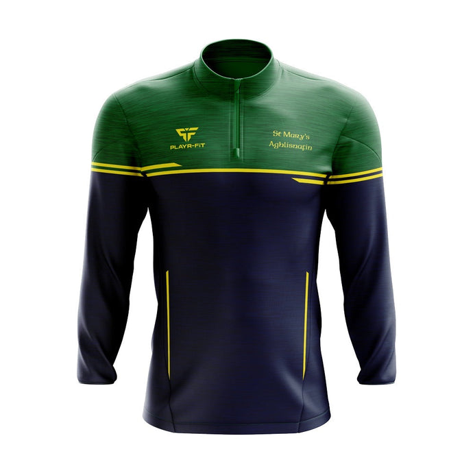 St Marys PS Aughlisnafin Castlewellan Staff Midlayer (1/4 Zip) Courage (Navy/Green/YellowGold) - Adults