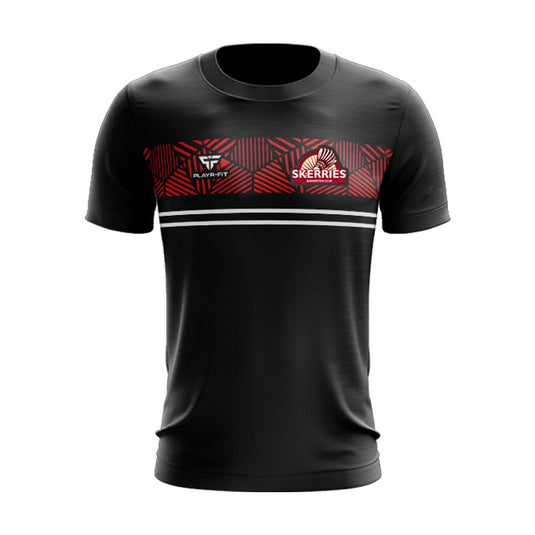 Skerries Badminton Club T-Shirt Optimum (Black/Red/White) - Adults