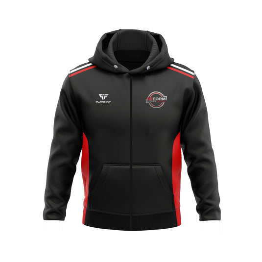 Reform Powerlifting Hoodie Full-zip Black-Red - (Rseries Powerlifting) Adults