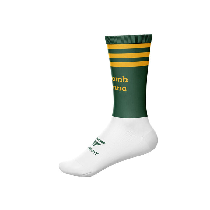 St Endas Camogie Mid Socks (Green/YellowGold) - Adults